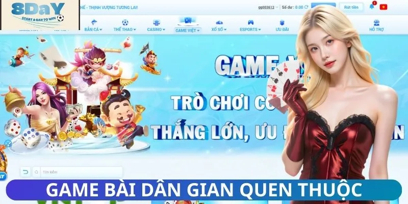 Game bài dân gian tại đây sở hữu nhiều mức cược và tỷ lệ thưởng hấp dẫn